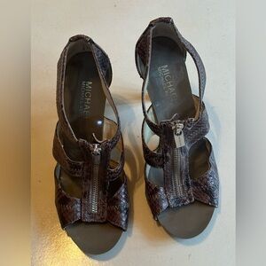 Michael Kors Reptile Peep Toe heels women shoes. Size 6M. Sole looks almost new.